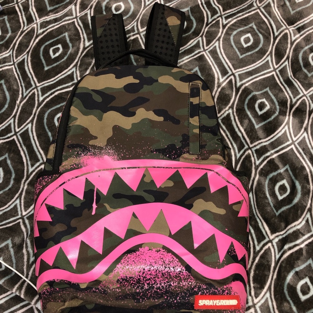 SPRAYGROUND pink shark bookbag